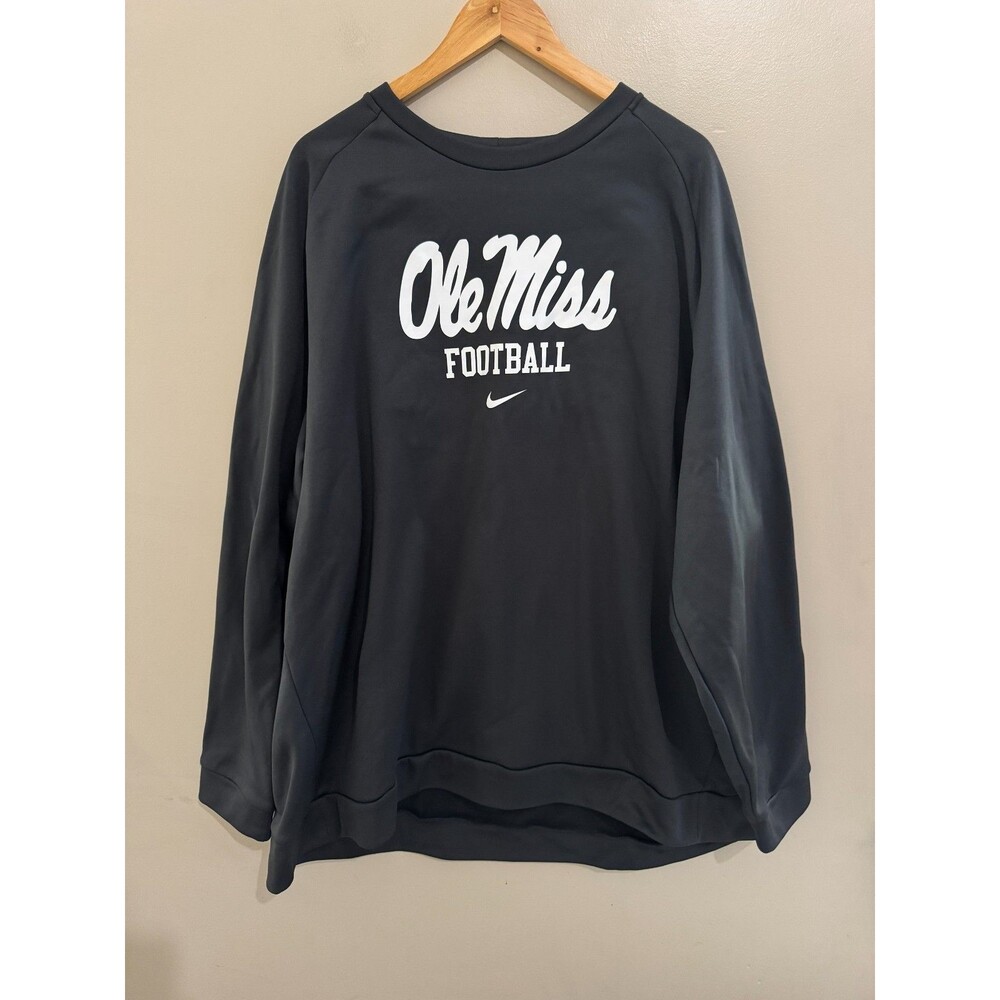 Men's 4XL Nike Ole Miss Rebels Football Team Issued Thermal Crewneck Sweatshirt